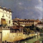 Il Naviglio di Porta Romana a Milano, olio su tela di Giovanni Battista Dell'Acqua, 1835 ca (Museo di Milano)